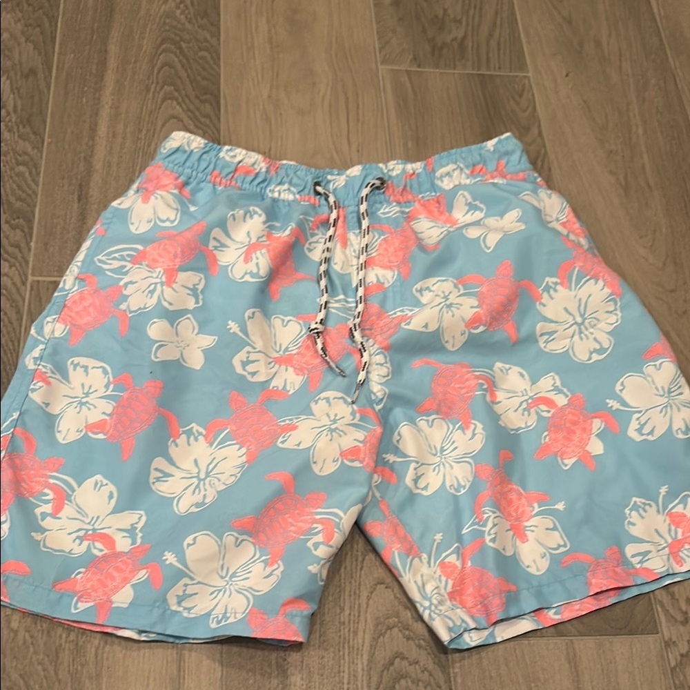 Snapper Rock Boy’s Floral Pink and Blue Swim Shorts Size 16